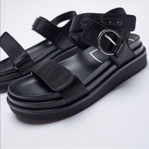 Zara Chunky Platform Sandals 38 NWT